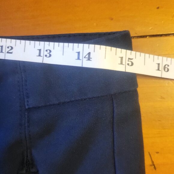 ZARA Women's Basic Zip Pockets Flat Front Blue Ankle Pants - Size M - Picture 12 of 13